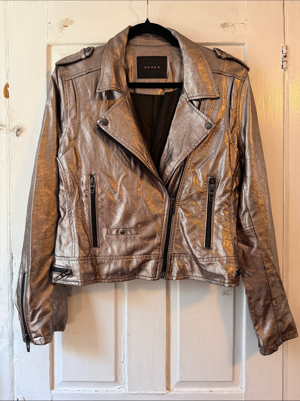 Blank NYC Metallic Gold Women’s Moto Jacket